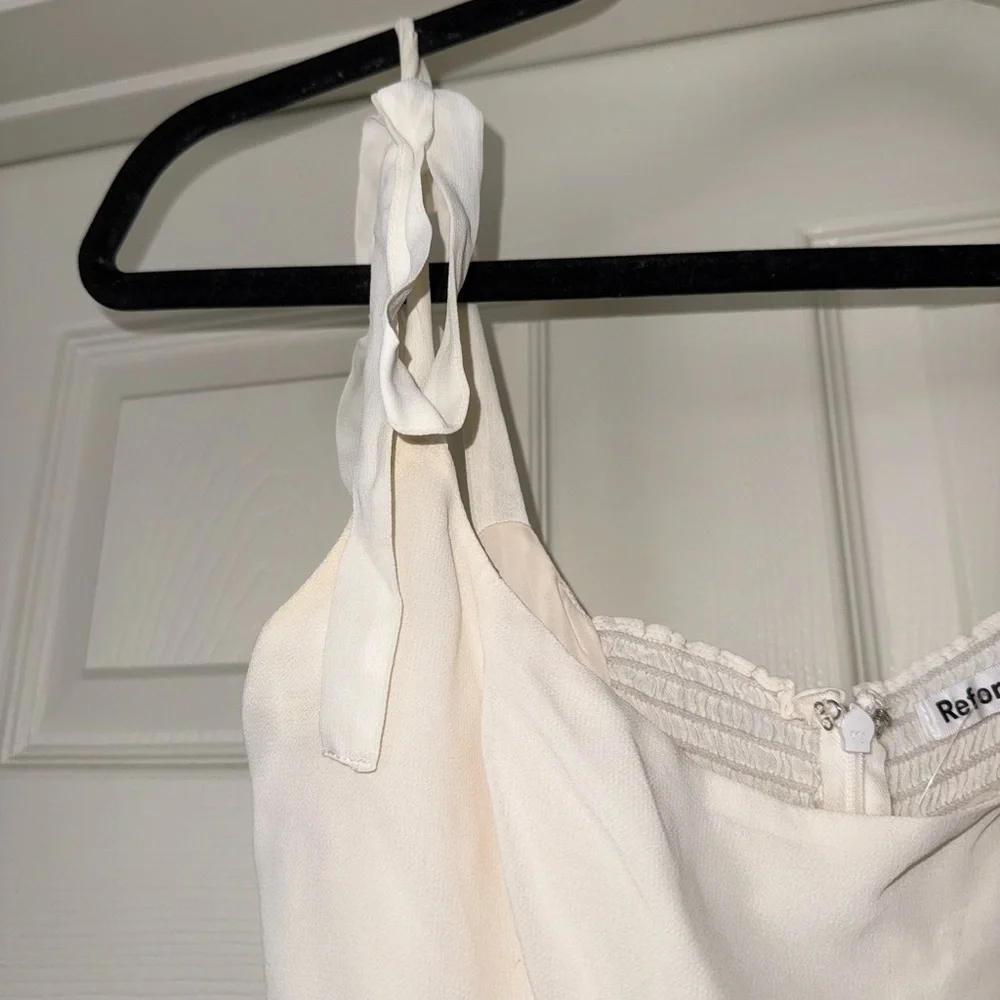 *SOLD*Reformation Cream Tie-Strap Mini Dress - Picture 8 of 10